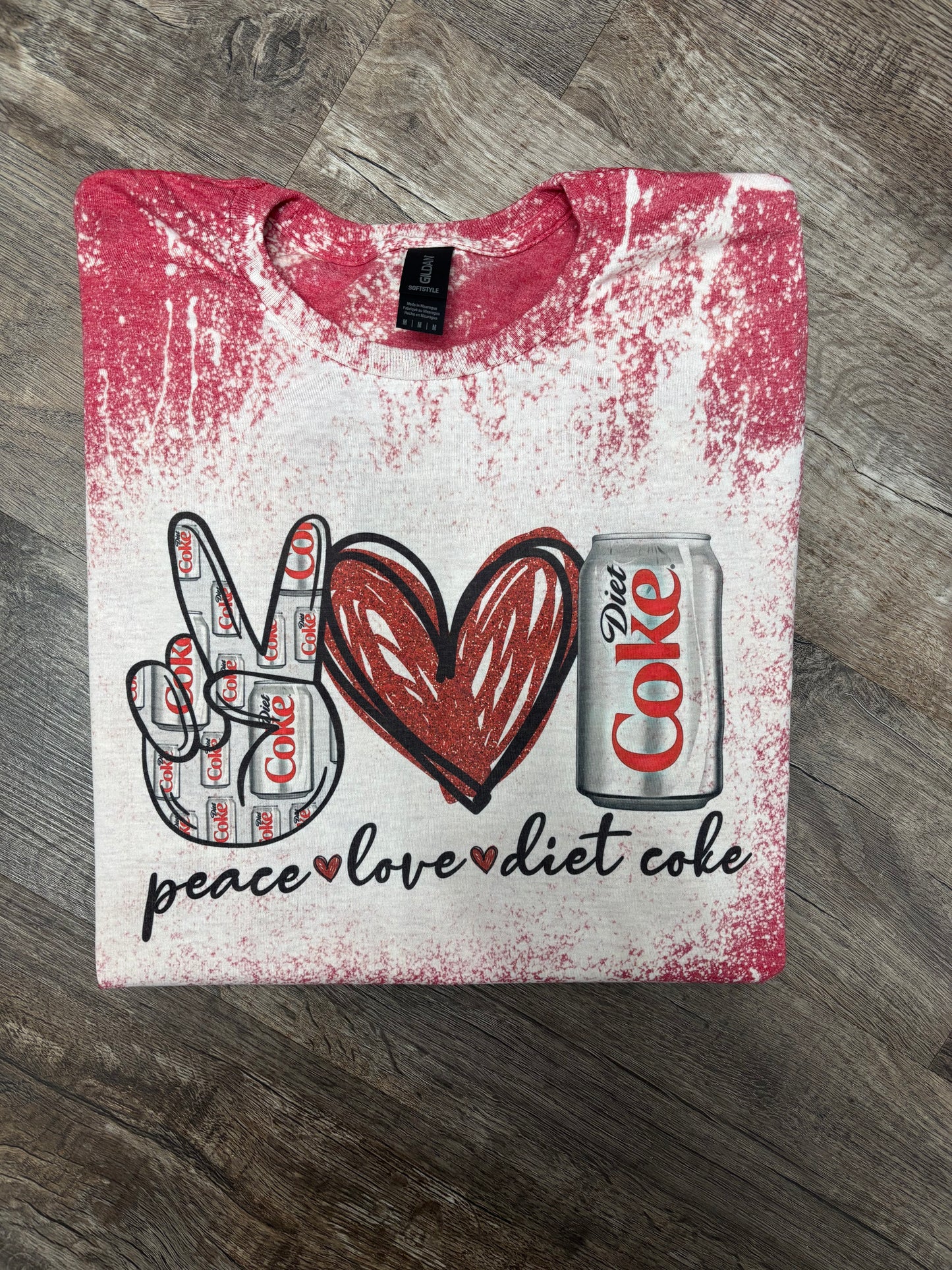 Peace Love Diet Coke Bleached Unisex Tee