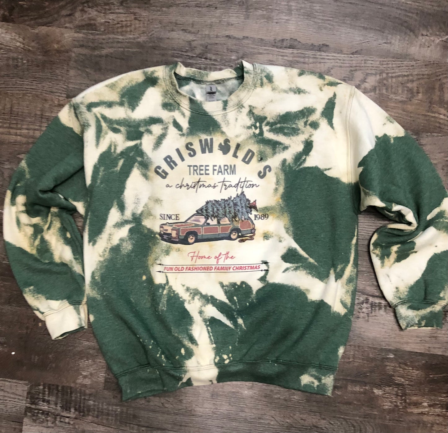 Griswold's Tree Farm Bleached Crewneck or Hoodie Sweatshirt