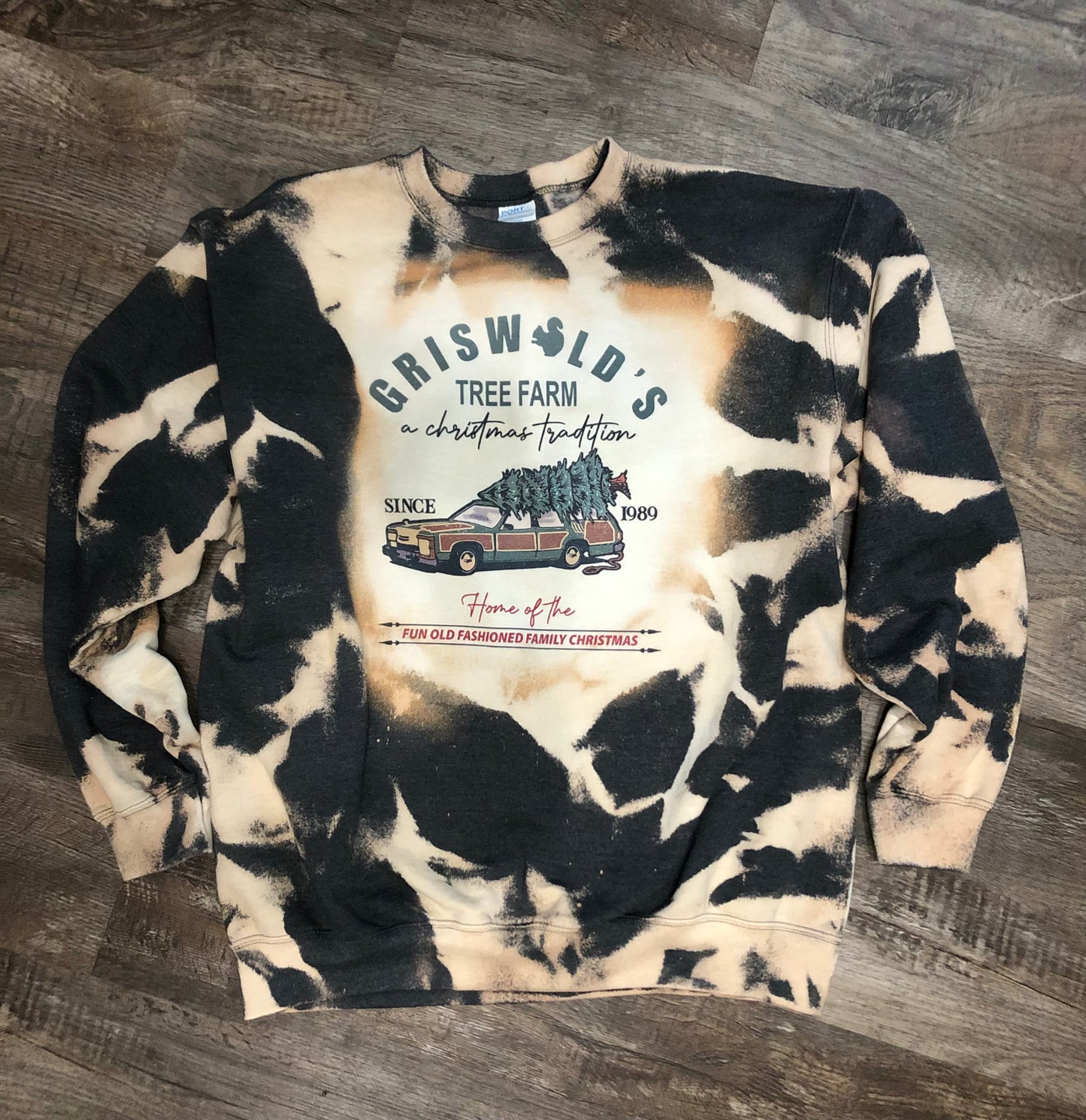 Griswold's Tree Farm Bleached Crewneck or Hoodie Sweatshirt