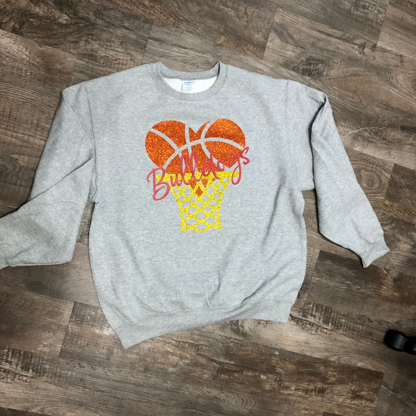 Custom team glitter basketball crewneck