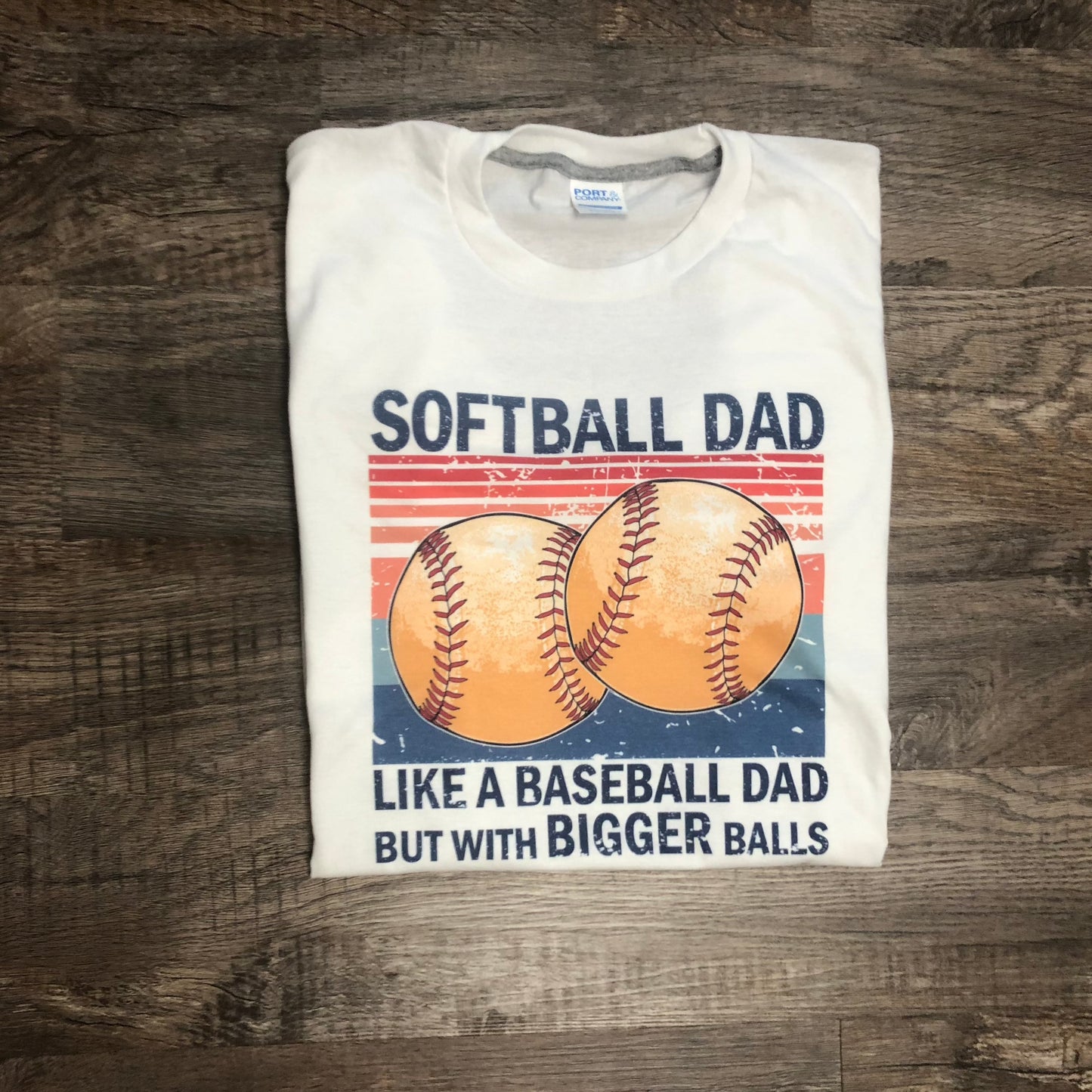 softball dad vintage graphic design. Like a baseball dad but with bigger balls
