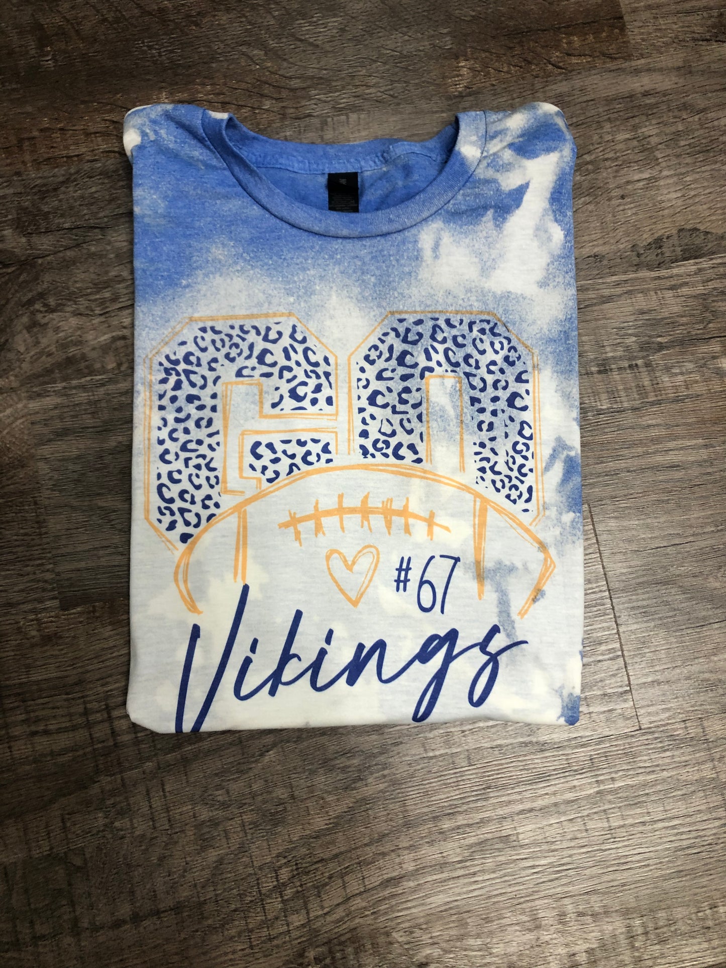 Football Mom Shirt Bleached ~ Go Team Name