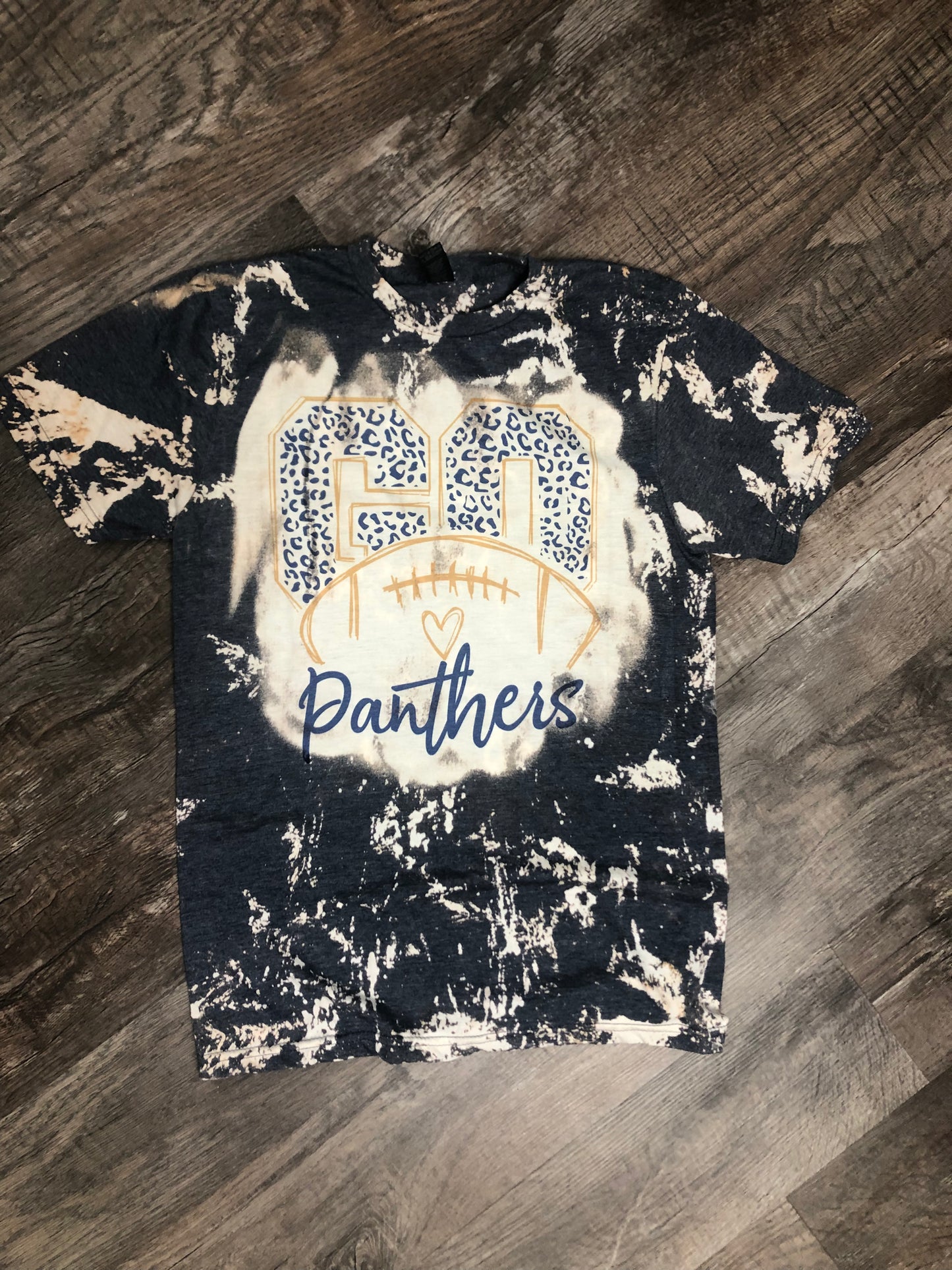 Football Mom Shirt Bleached ~ Go Team Name