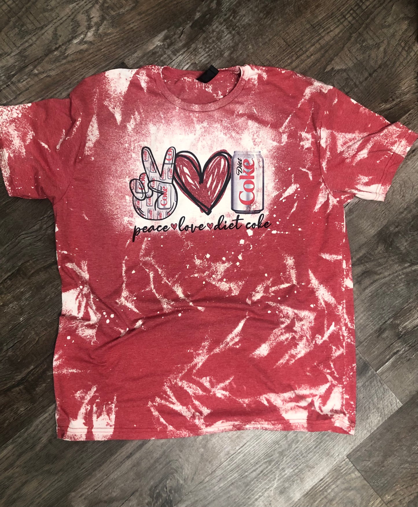 peace love diet coke bleached t-shirt