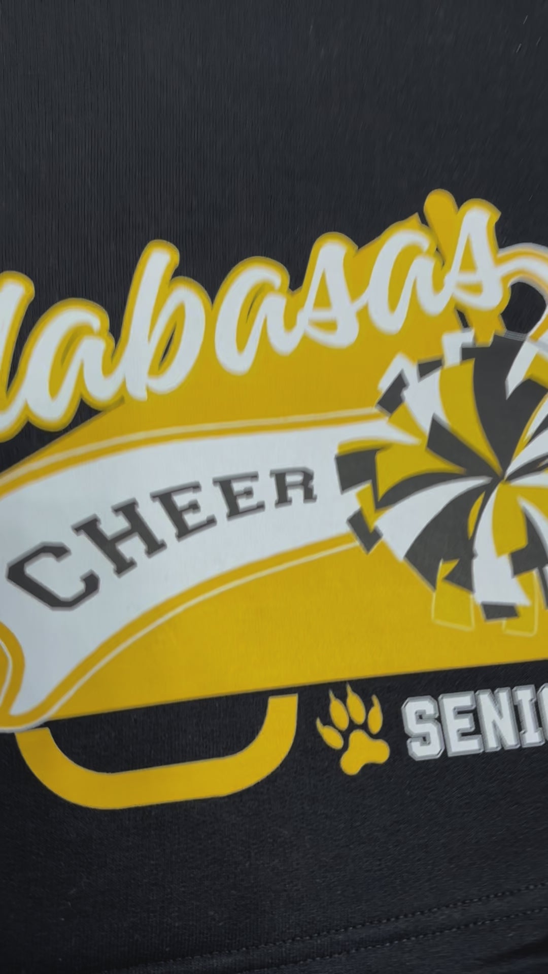 Black custom cheer team blankets in action