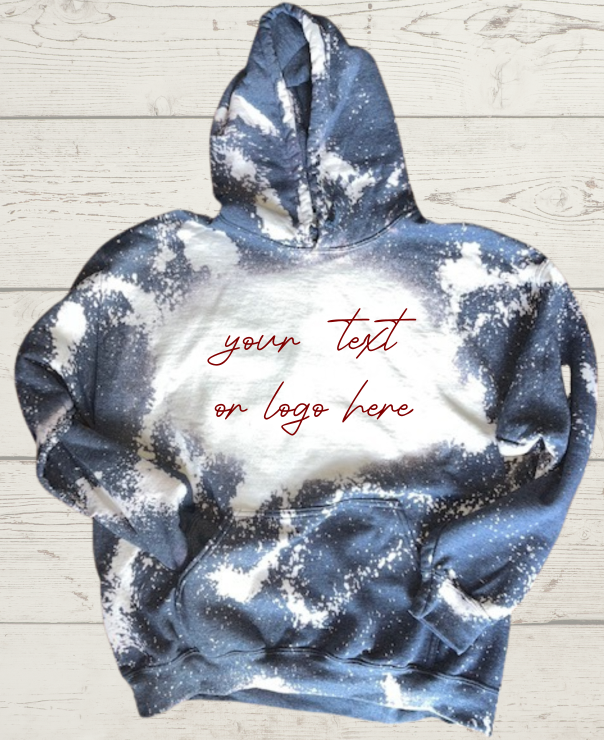 Custom Bleached Hoodie Your Design Here Bleached Sweatshirt