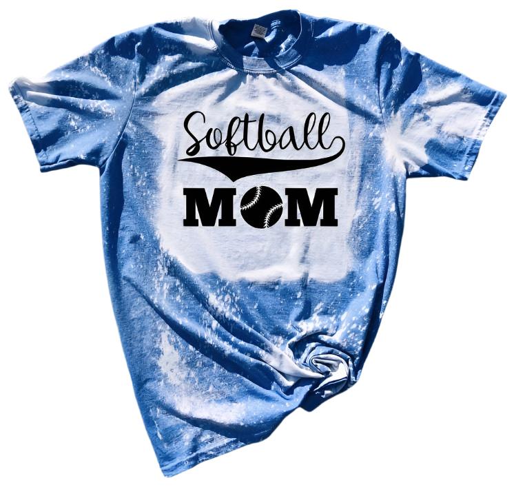Bleached Softball Mom Shirt, Softball Mama Shirt, Softball Mom, Bleached Softball Shirt, Softball T-Shirts for Women - Liv's Boutique