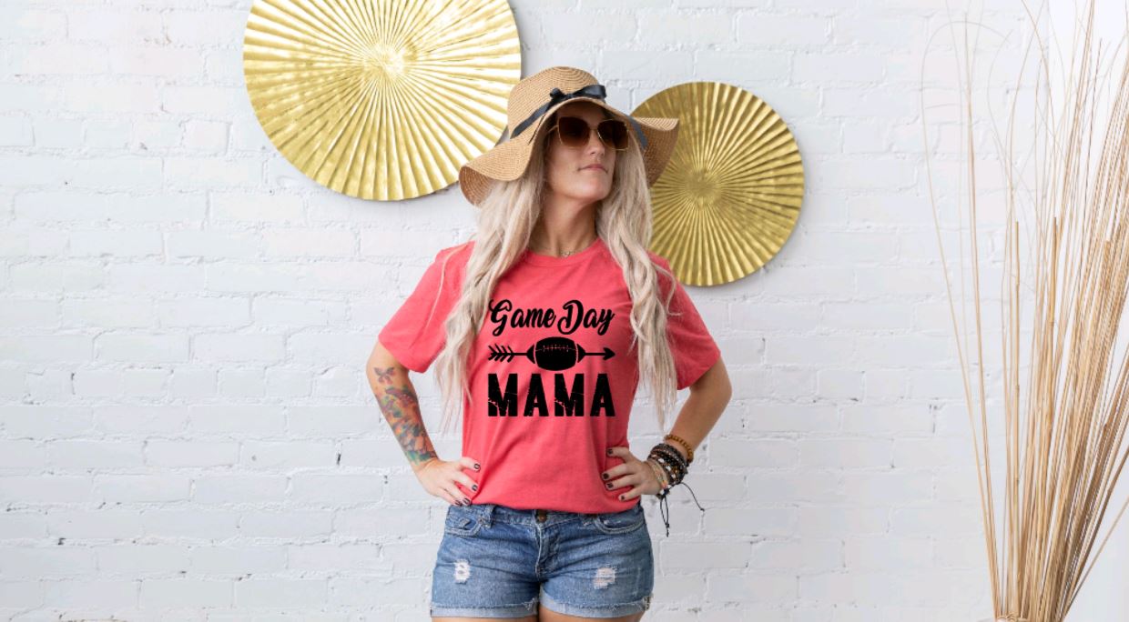 Game Day Mama distressed football mom shirt
