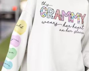 This Mama Wears her Heart on her Sleeve ~ Custom Valentine Sweatshirt