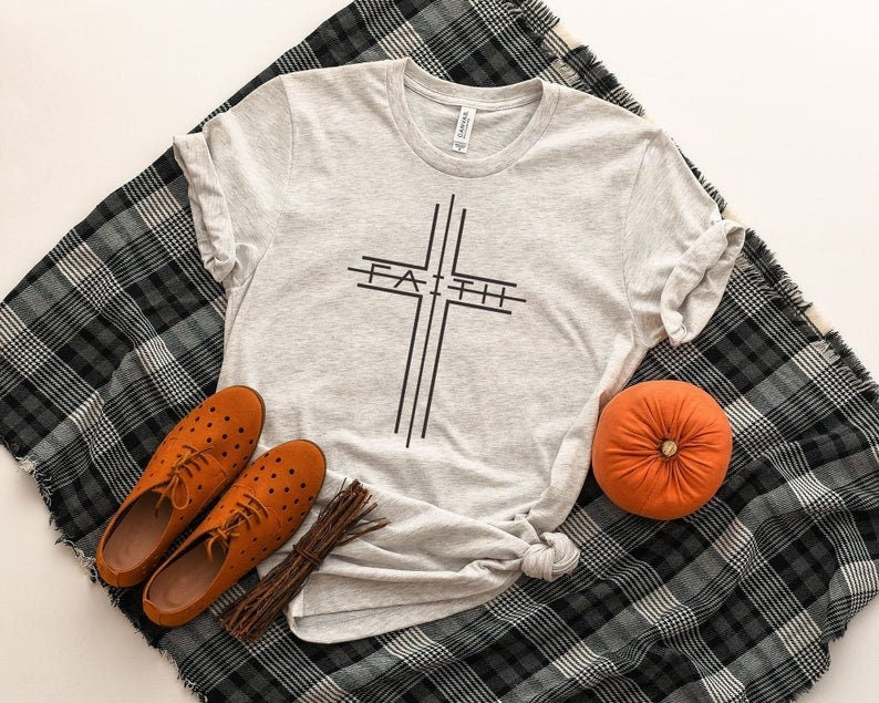 Faith Vertical Cross Unisex Shirt - Liv's Boutique