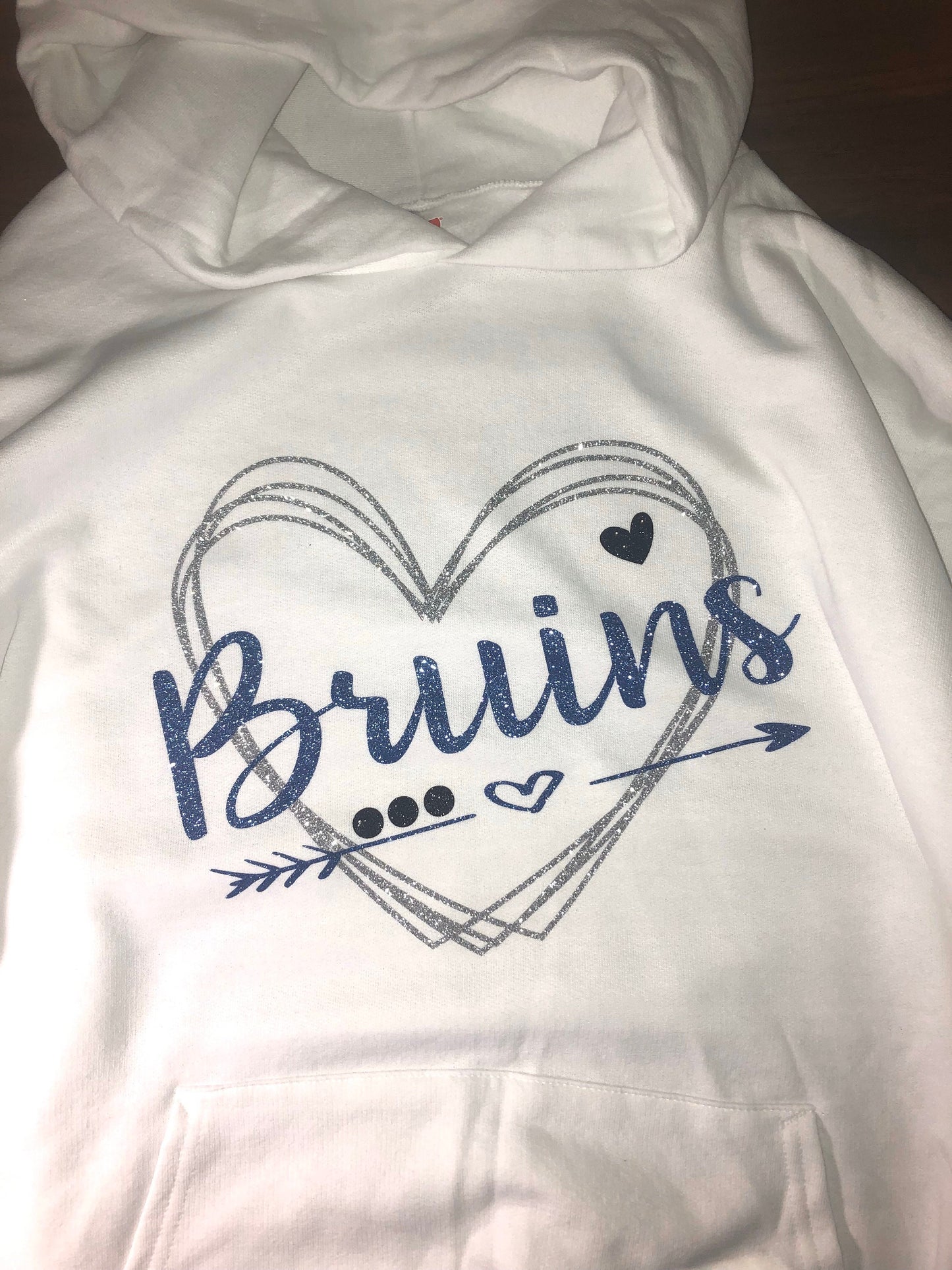 Personalized School Pride Spirit Sweatshirt, Teacher Shirt, Sports Mom, College Sweatshirt, Custom Glitter Heart School Shirt, Sports Team - Liv's Boutique