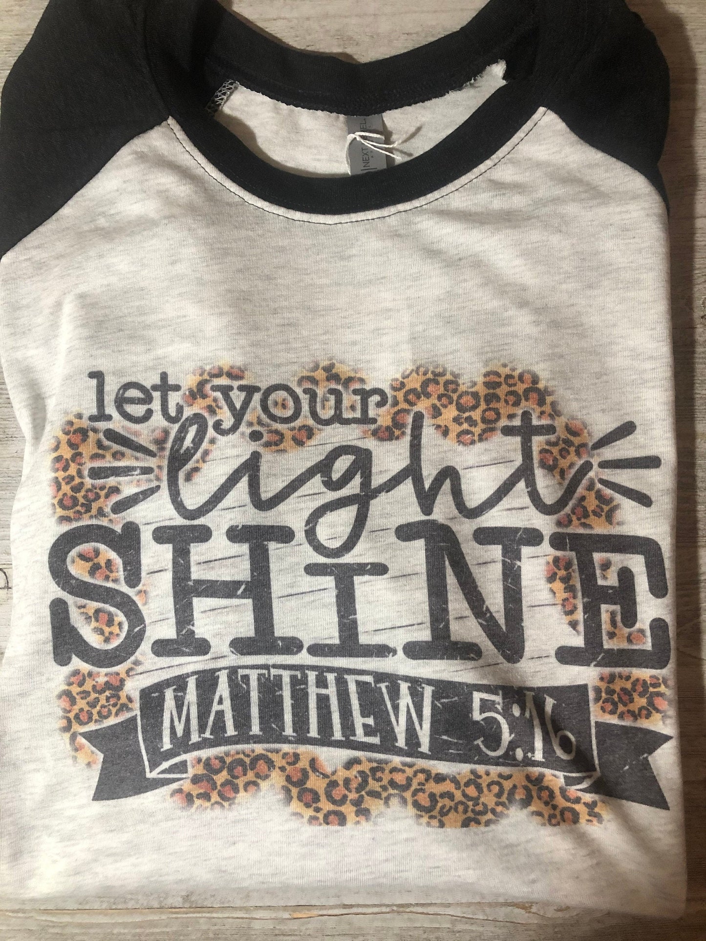 Let your light shine, Leopard Print Christian, Leopard Print Women's Shirts, Religious Shirt, Christian Gift for a Friend, Matthew 5 16 - Liv's Boutique