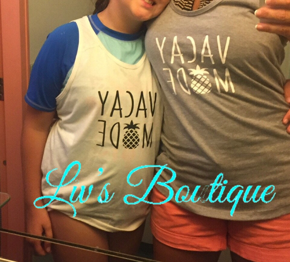 Vacation Shirt, Vacay Mode Pineapple Tank, Funny Travel Gift Shirt, Travel Shirt for Women - Liv's Boutique