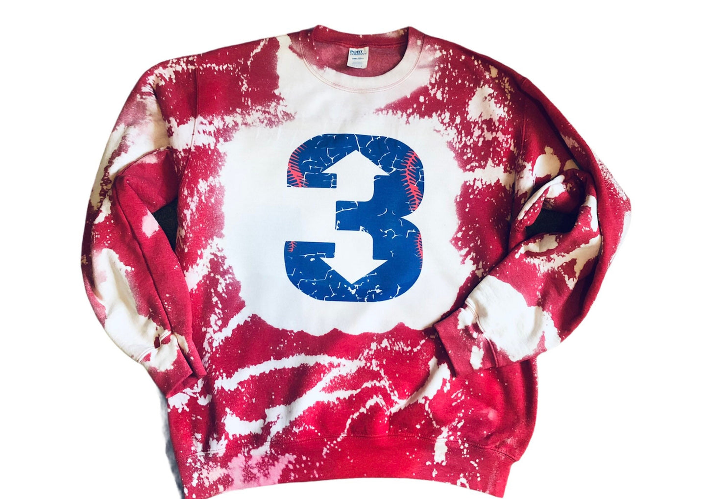 Baseball 3 up 3 down Bleached Sweatshirt