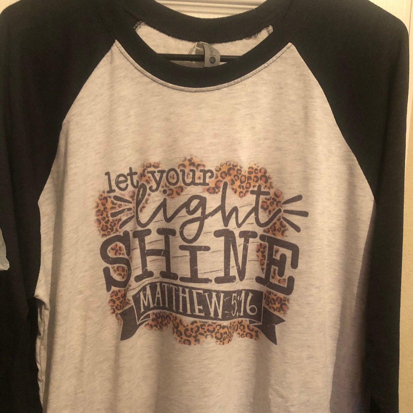 Let your light shine, Leopard Print Christian, Leopard Print Women's Shirts, Religious Shirt, Christian Gift for a Friend, Matthew 5 16 - Liv's Boutique