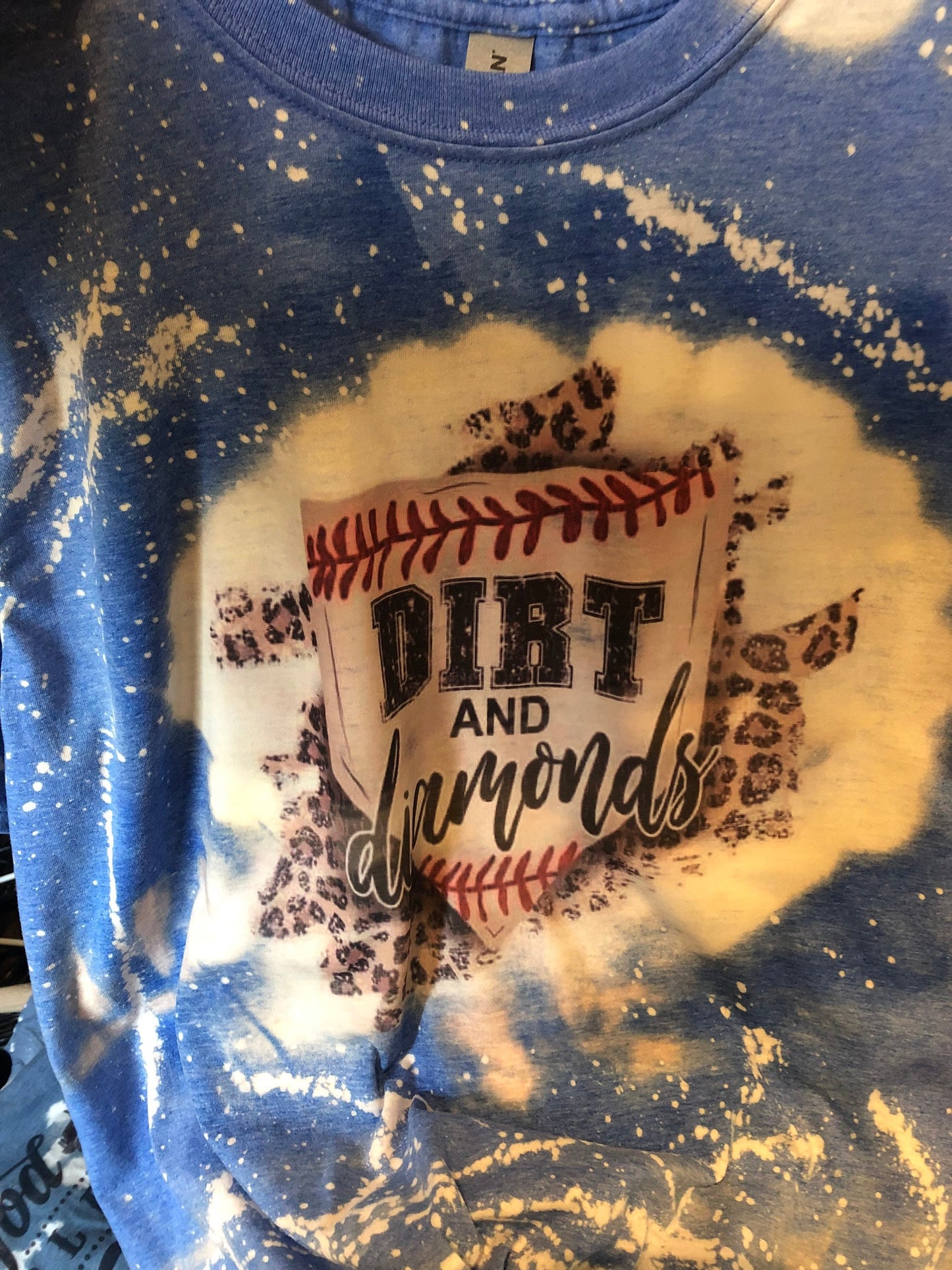 Baseball Mom Dirt and Diamonds Bleached Shirt - Liv's Boutique