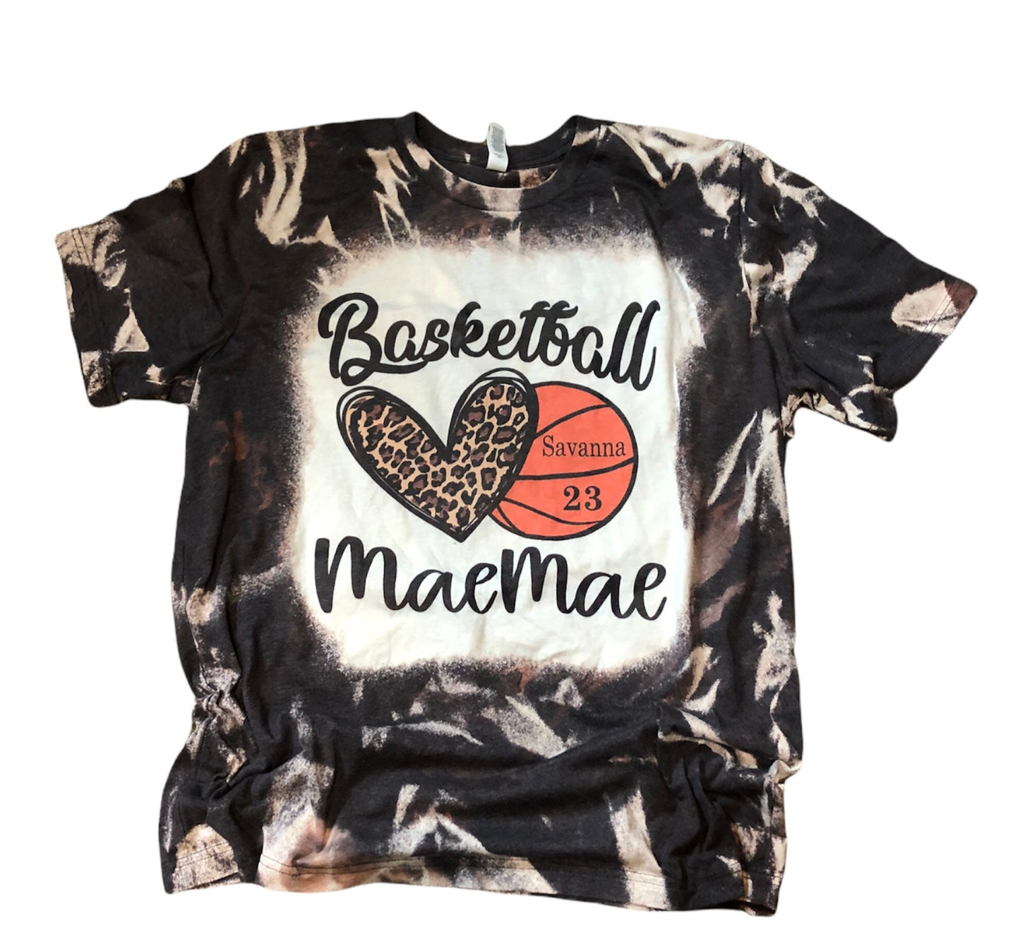 Basketball Mom Bleached Shirt (Custom Name and Number) - Liv's Boutique