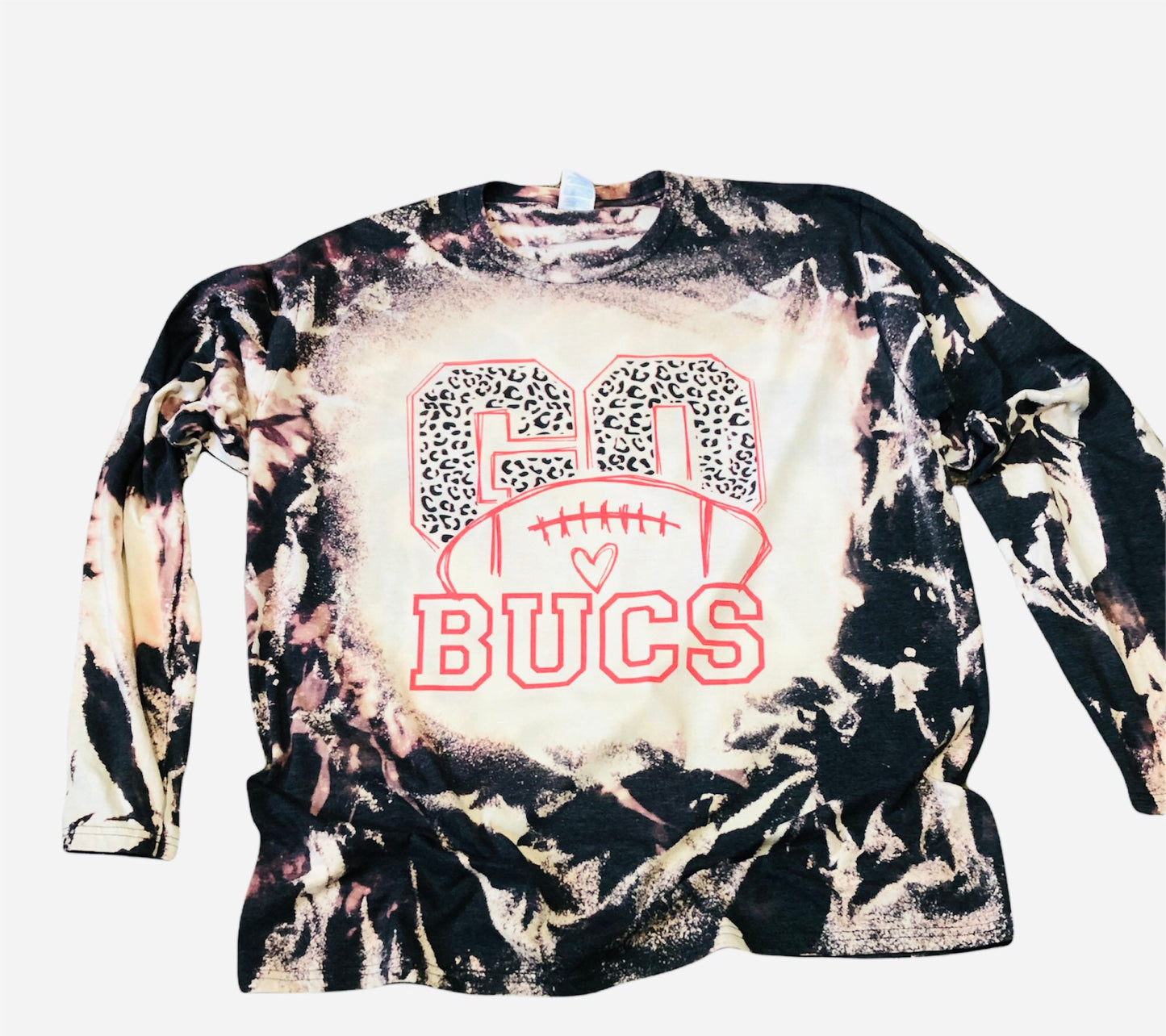 Football Mom Shirt Bleached ~ Go Team Name - Liv's Boutique