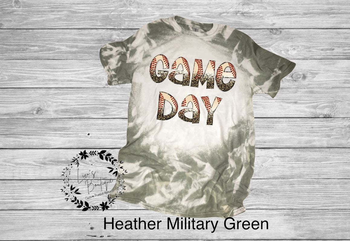 Baseball Game Day Bleached Shirt