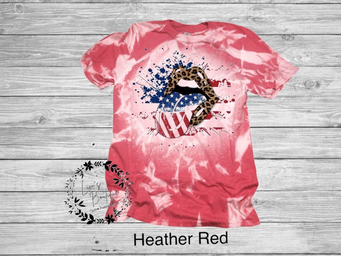 July 4th American Tongue Bleached Shirt - Liv's Boutique