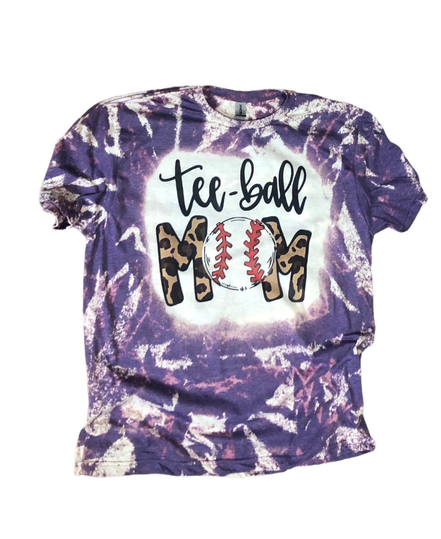 T-Ball Mom bleached shirt, T-Ball Mom Leopard, Leopard T-Ball Mom Shirt, Custom Little league Shirts, Baseball Mom Shirts - Liv's Boutique