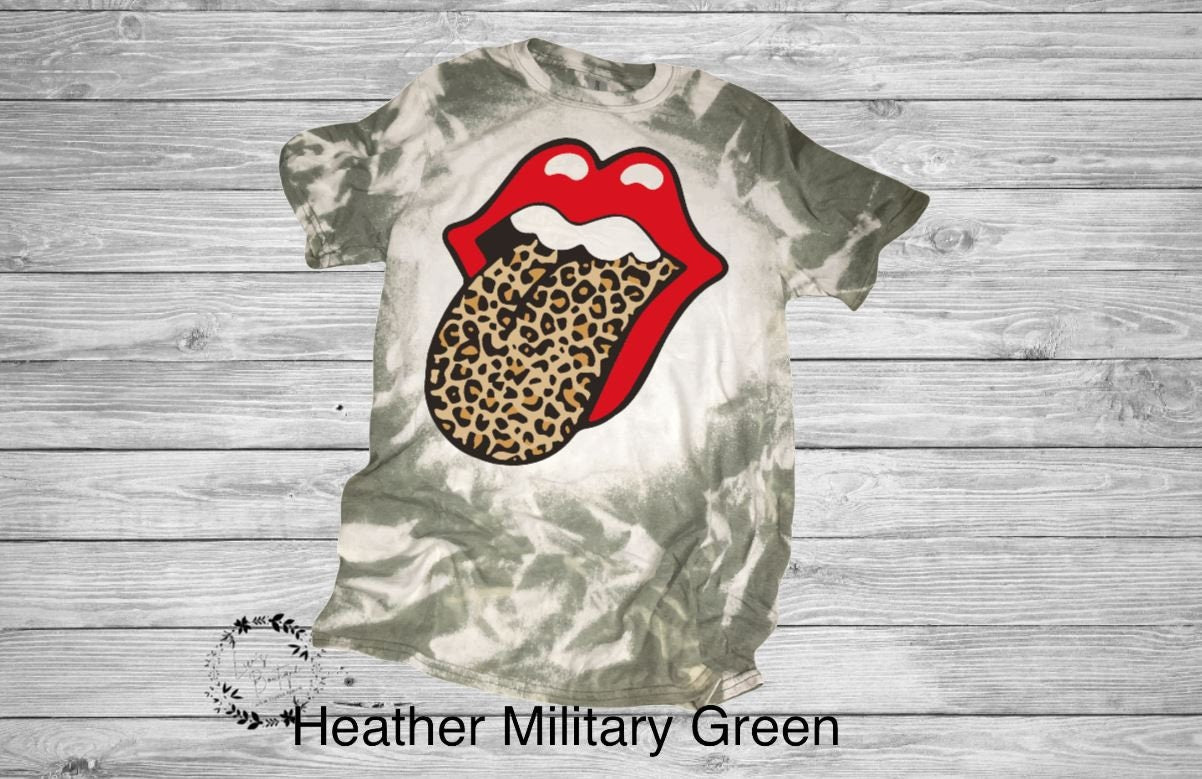 Leopard Tongue Shirt, Cheetah Tongue Out, Bleached Leopard Tee, Lips Shirt, Bleached Tees
