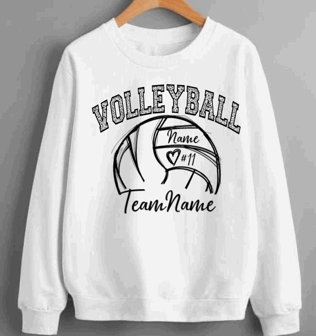 Personalized Volleyball Shirt, High School Spirit Sweatshirts, Leopard Volleyball Shirt, Custom Volleyball Sweatshirt, Volleyball Mascot - Liv's Boutique