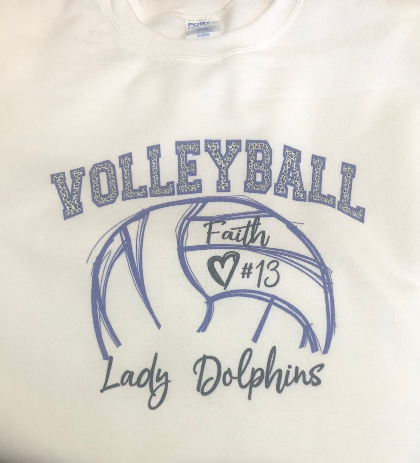 Personalized Volleyball Shirt, High School Spirit Sweatshirts, Leopard Volleyball Shirt, Custom Volleyball Sweatshirt, Volleyball Mascot - Liv's Boutique