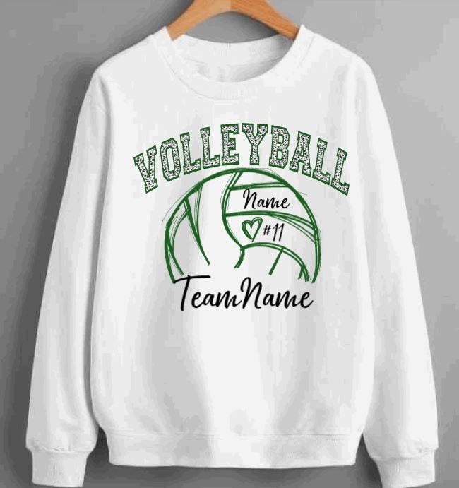 Personalized Volleyball Shirt, High School Spirit Sweatshirts, Leopard Volleyball Shirt, Custom Volleyball Sweatshirt, Volleyball Mascot - Liv's Boutique