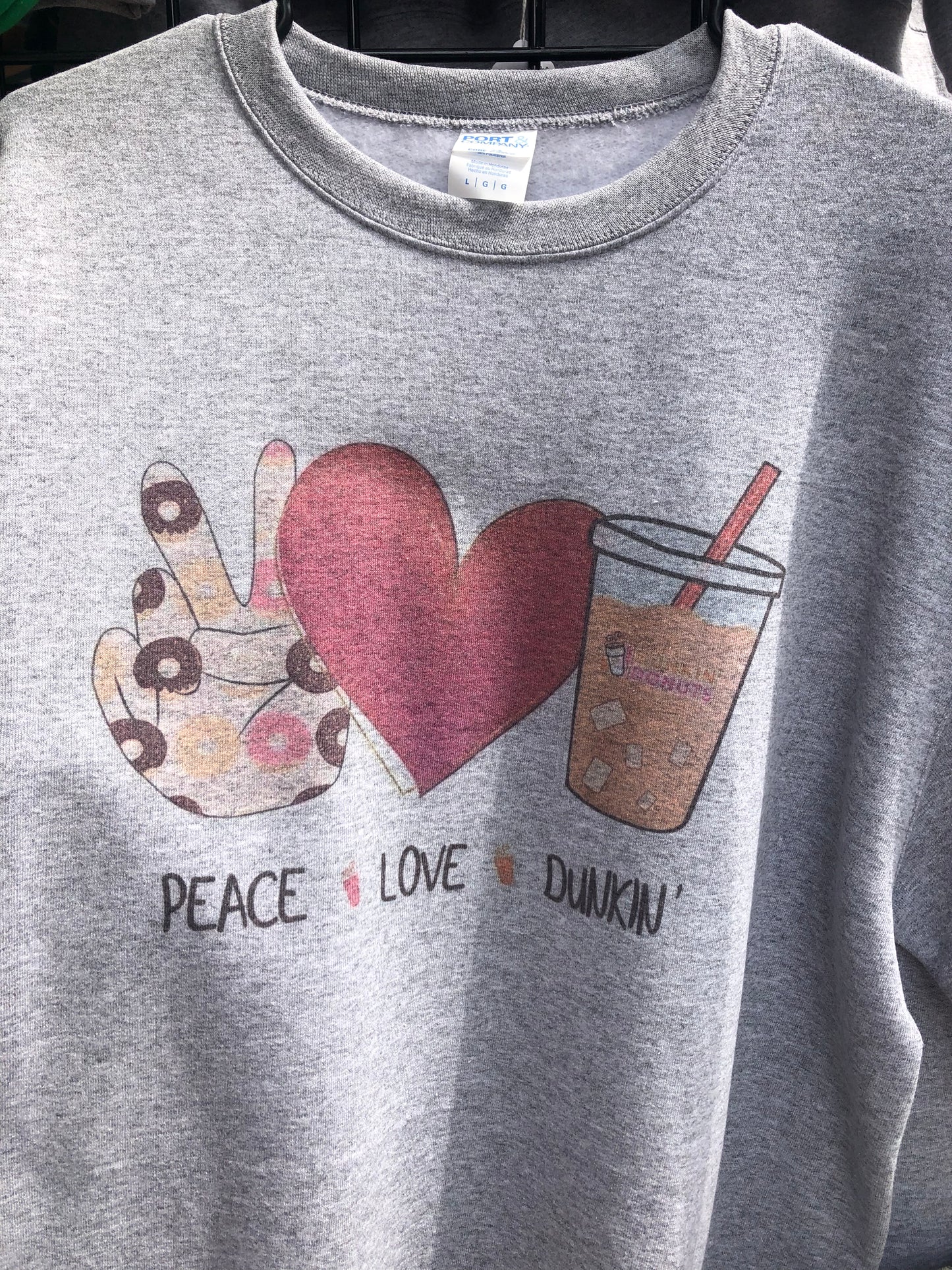 Peace Love Dunkin Crewneck Unisex Sweatshirt - Liv's Boutique