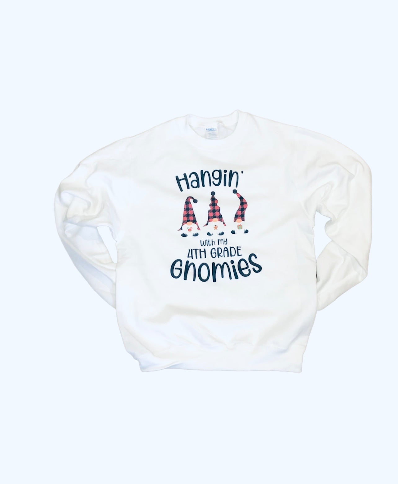 Hangin' with my 4th Grade Gnomies (Custom) Christmas Teacher Long Sleeve Shirt