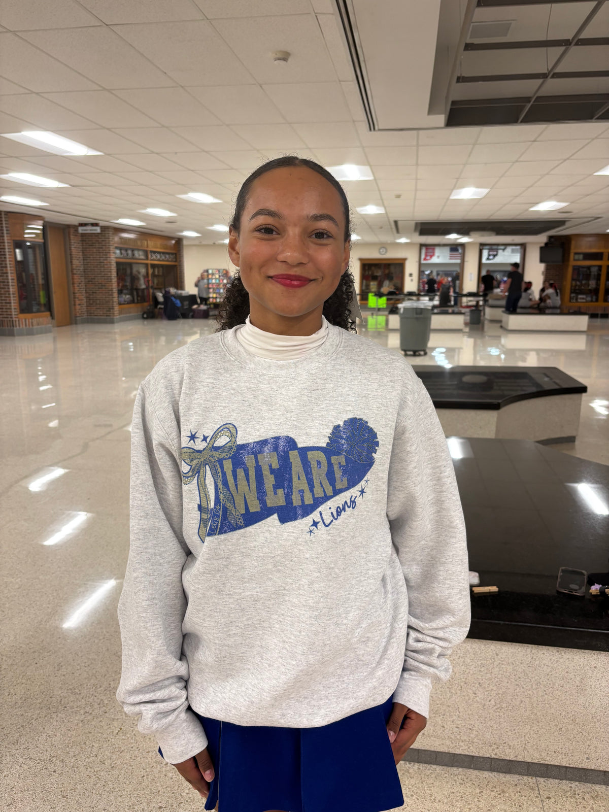 Custom Cheer Pennant Crewneck Sweatshirt - Personalized Team Spirit Wear