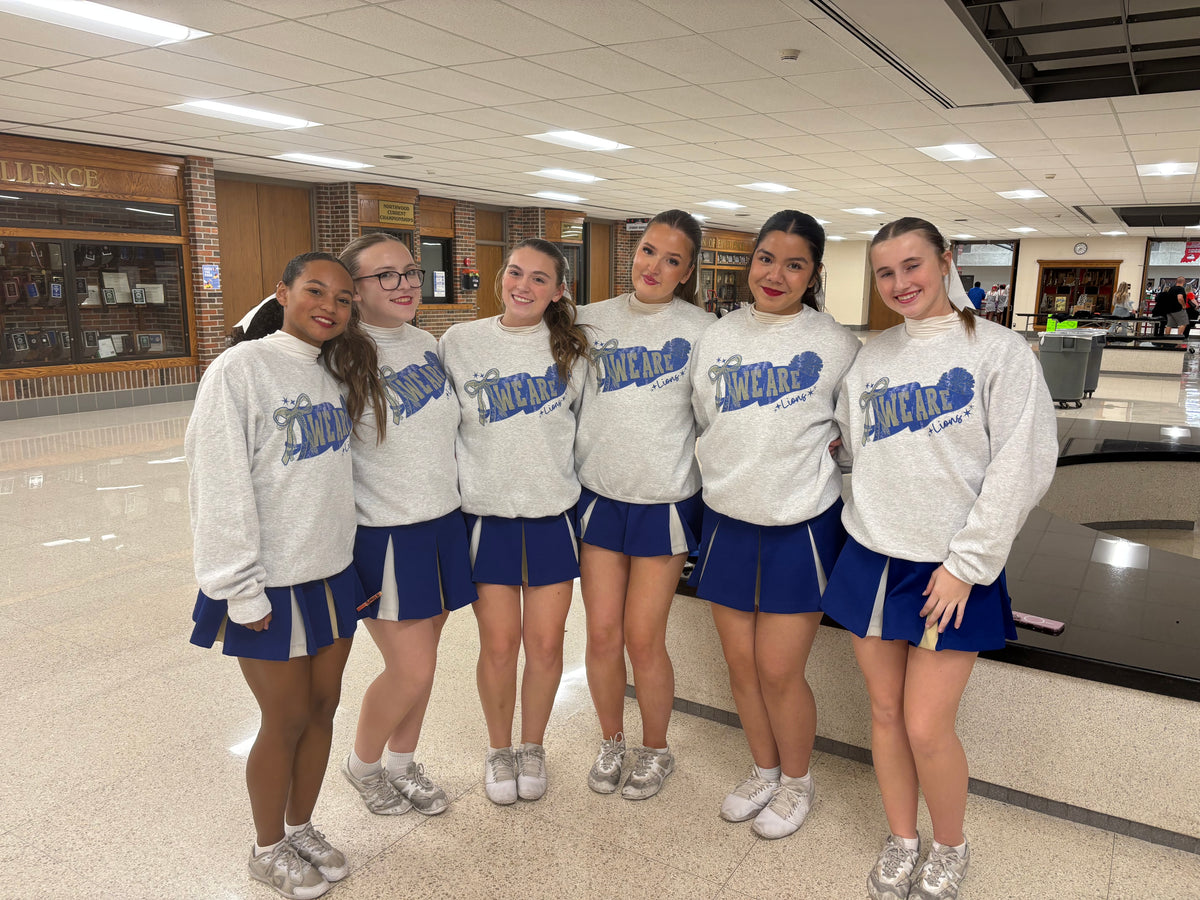 Custom Cheer Pennant Crewneck Sweatshirt - Personalized Team Spirit Wear