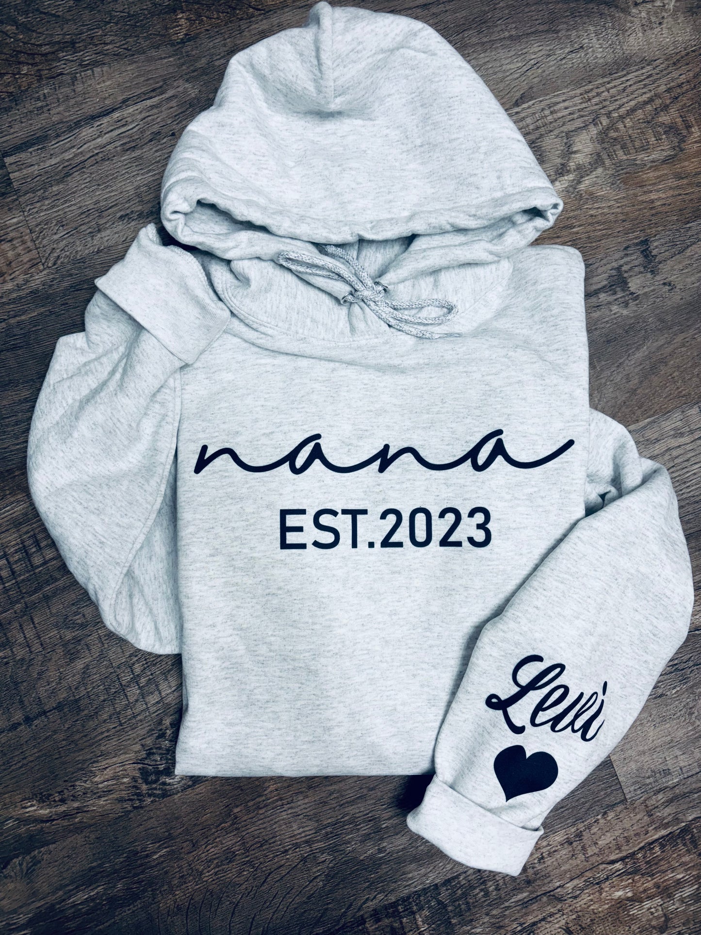 Mama Established Sweatshirt with Kid Names on Sleeves - Personalized