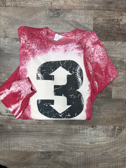 Baseball 3 up 3 down Bleached Sweatshirt