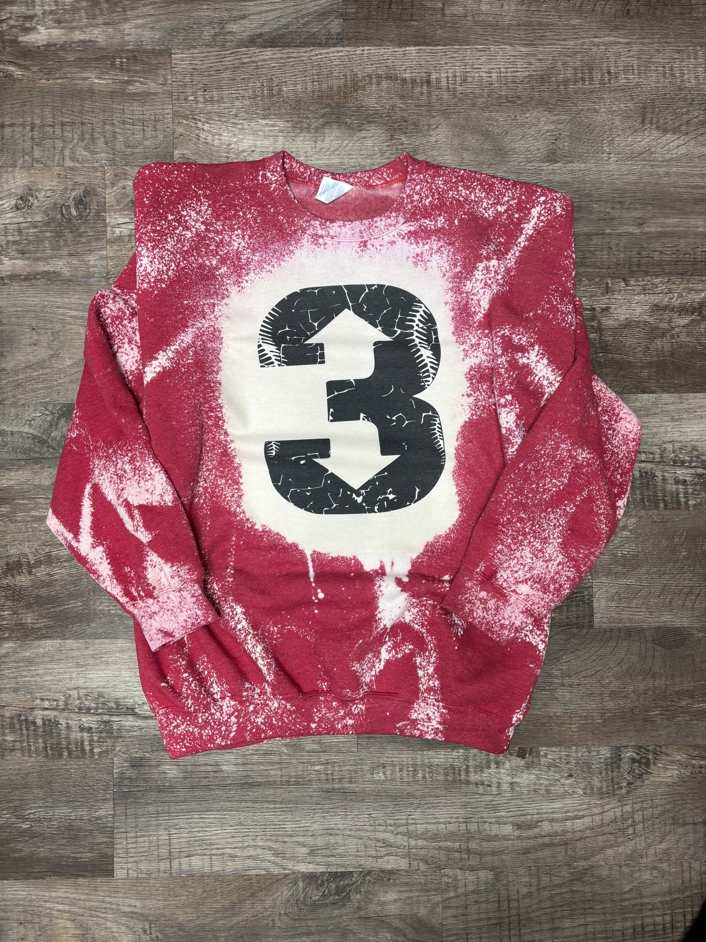 Baseball 3 up 3 down Bleached Sweatshirt