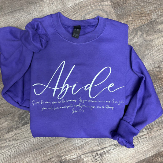 Abide in Him Christian Graphic Crewneck John 15:5