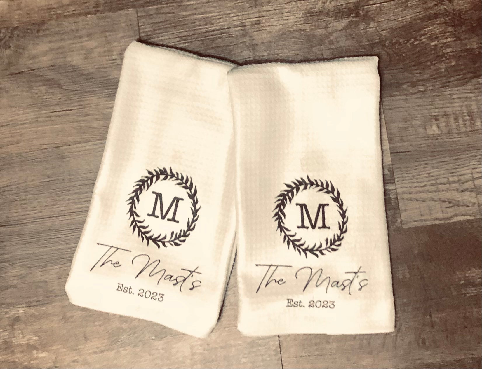 Custom Initial Wedding Kitchen Towel