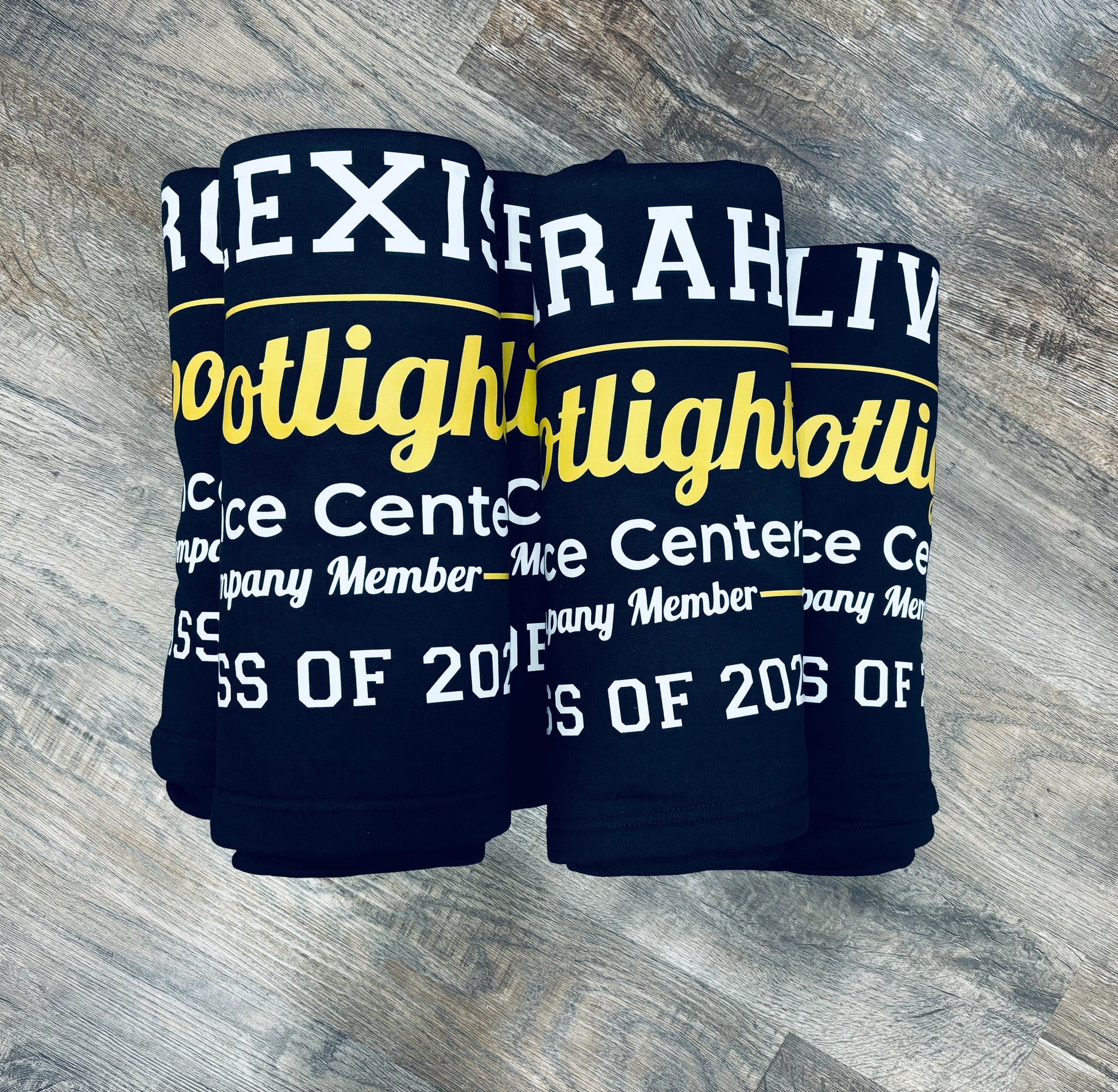 Custom dance team blankets - black 