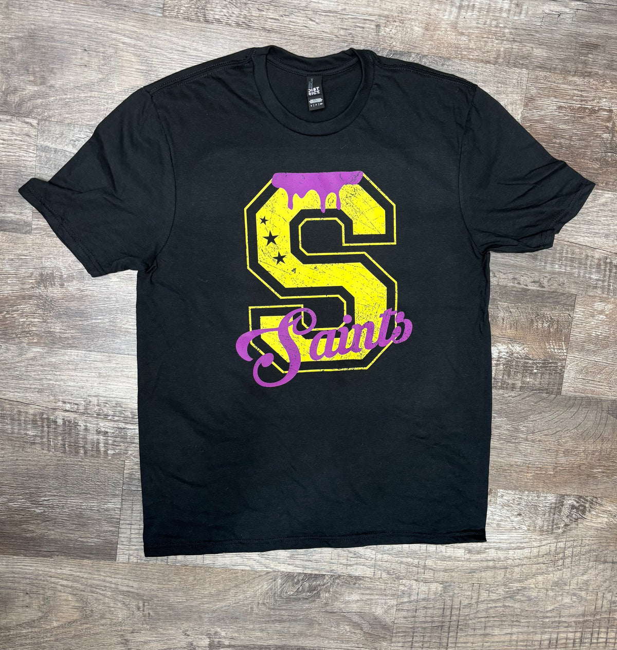 Custom Mascot Shirt | Drip Letter, Stars Cutout & Distressed Design - Liv's Boutique