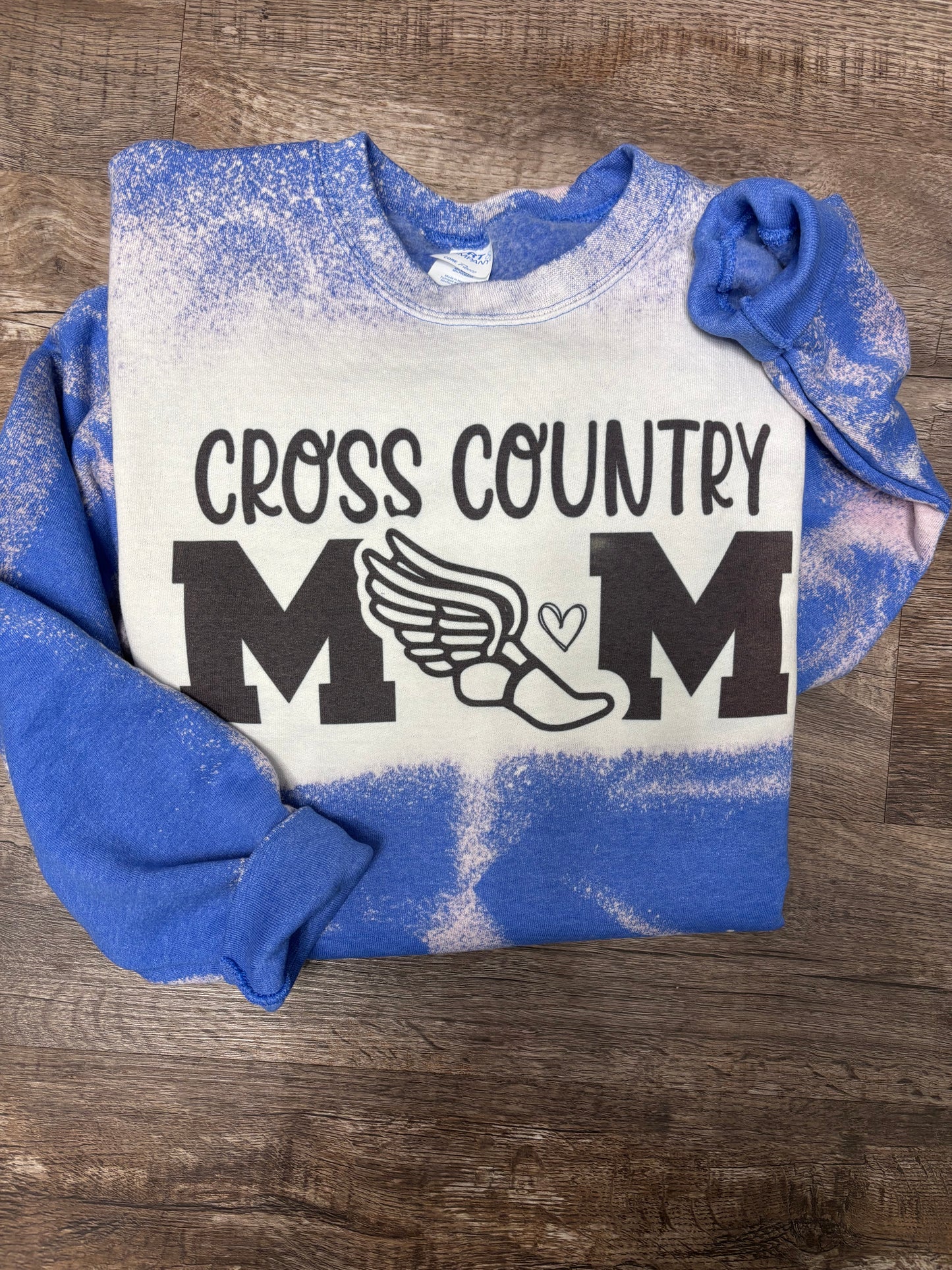 Cross Country Mom Bleached Sweatshirt (Customized Name)