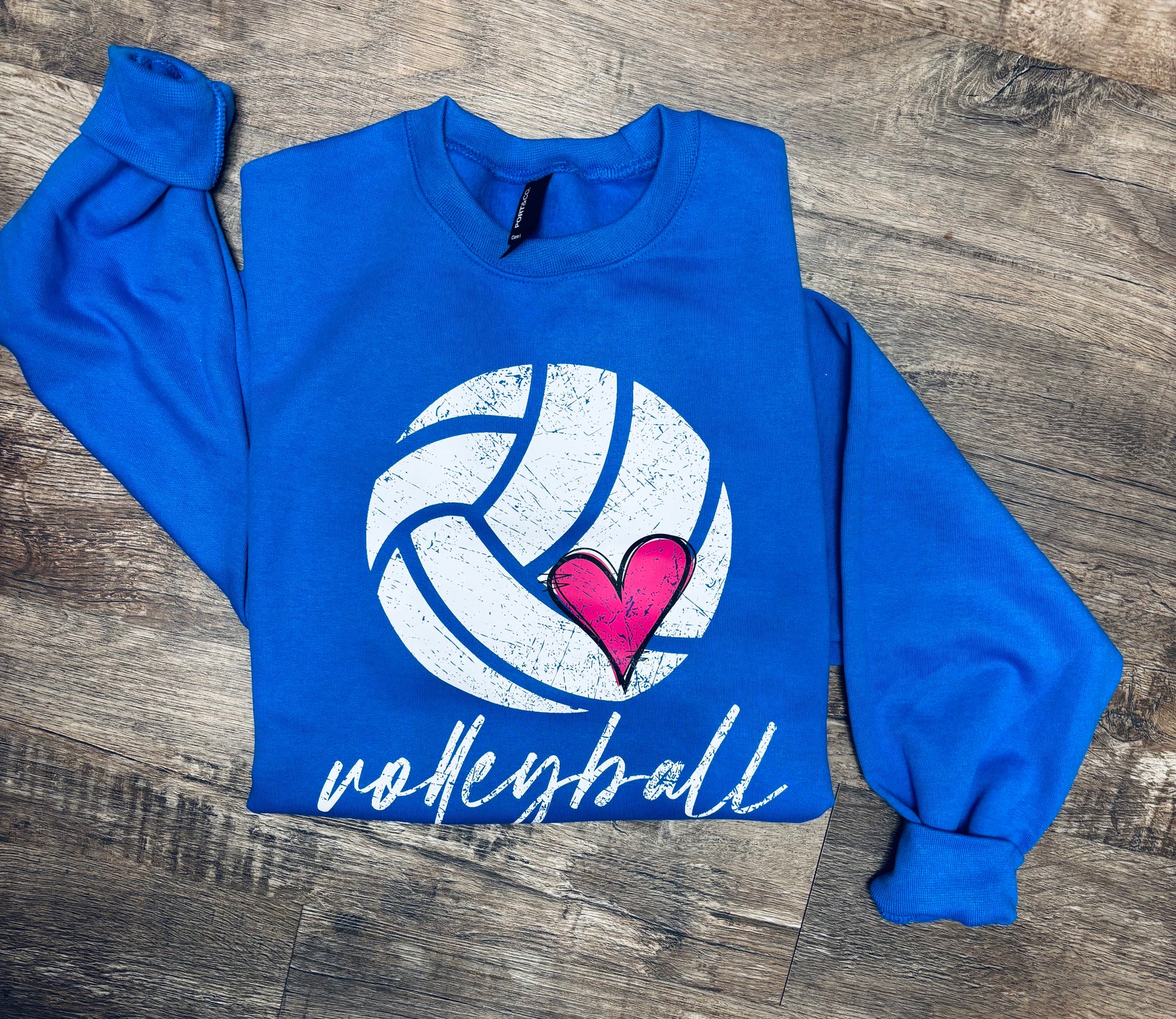 Vintage Volleyball Crew Sweatshirt ~ Customizable Team Heart - Liv's Boutique