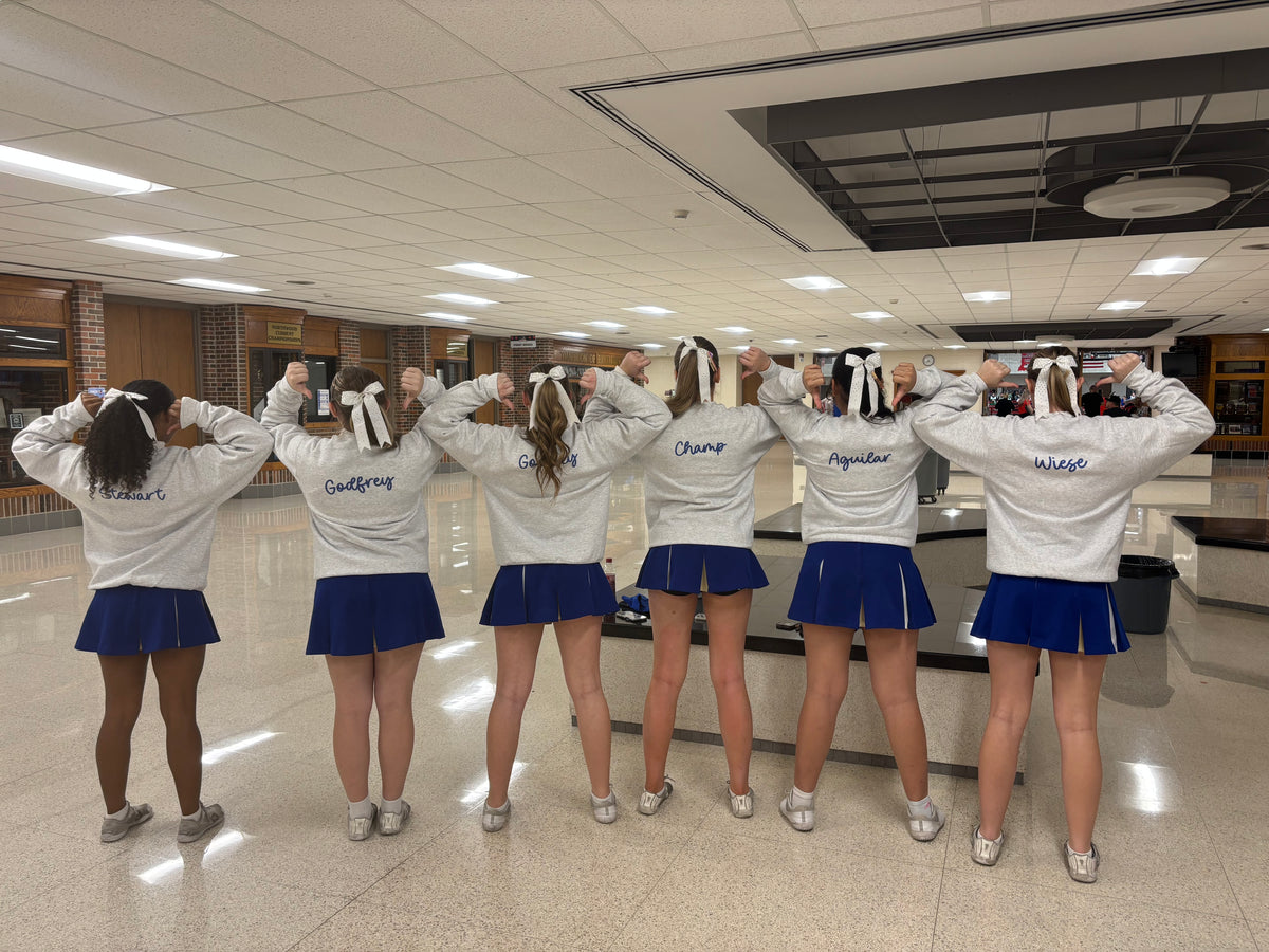 Custom Cheer Pennant Crewneck Sweatshirt - Personalized Team Spirit Wear