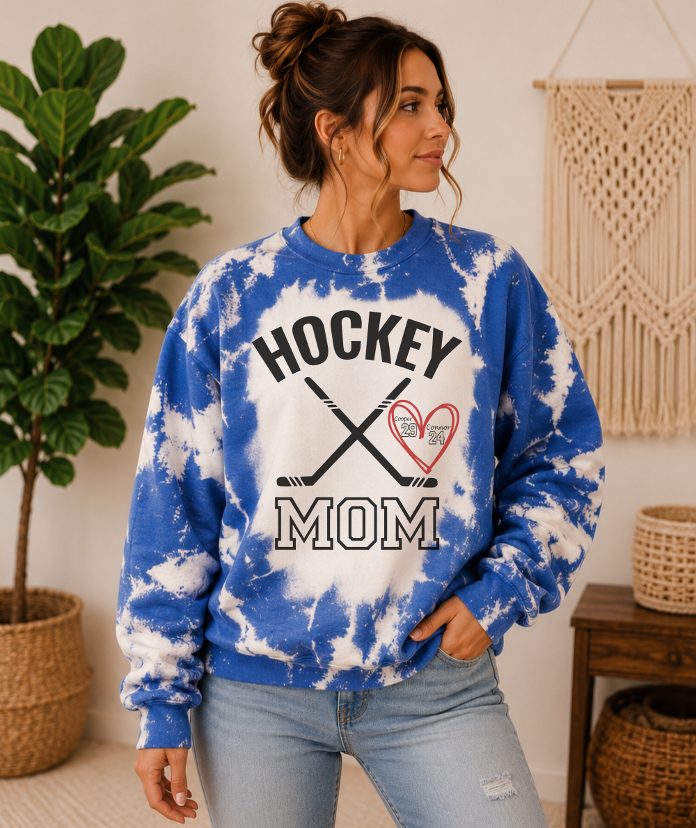 bleached custom hockey mom shirt with players name and number