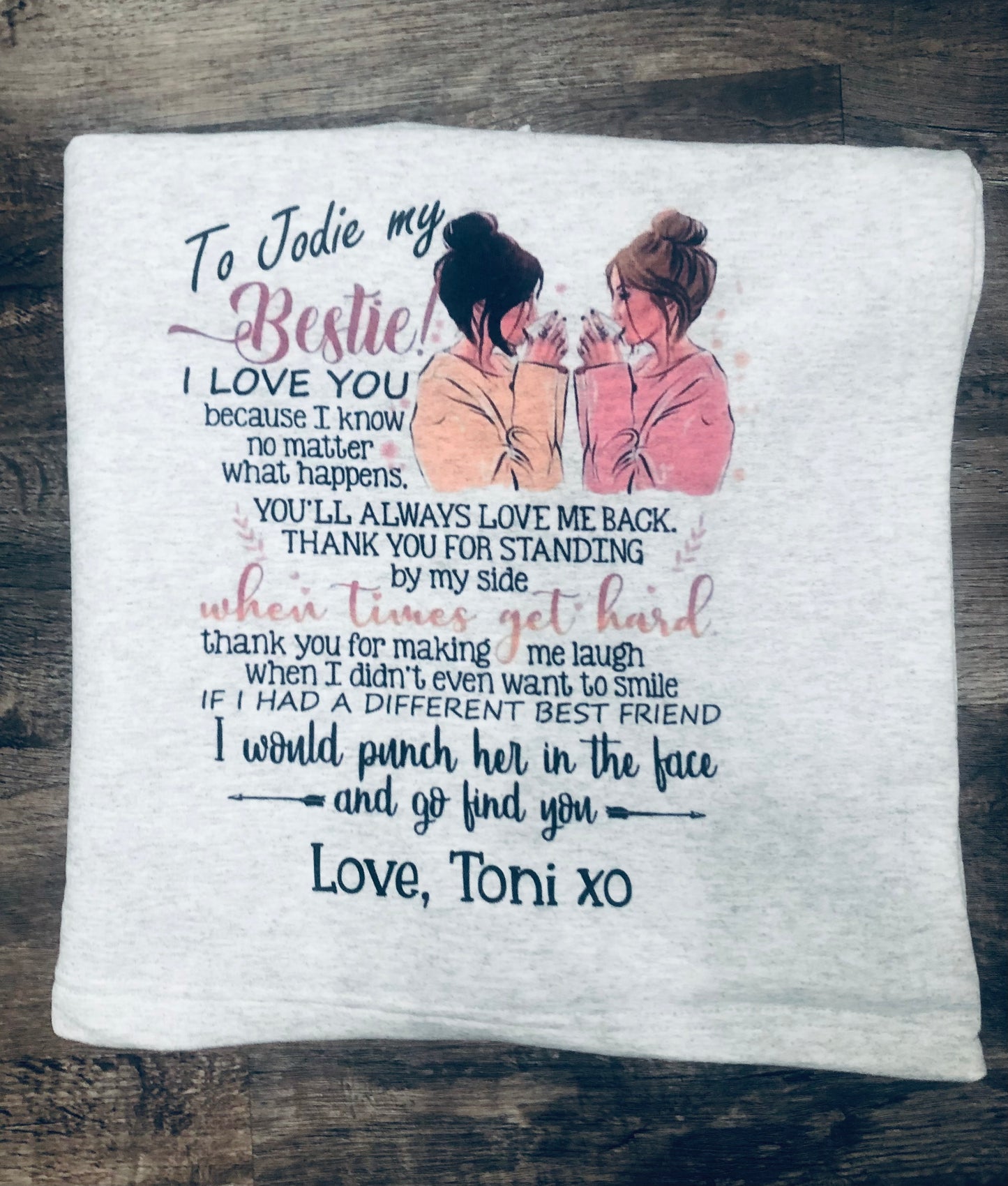 Bestie Blanket To My Bestie Best Friend Gift Liv s Boutique