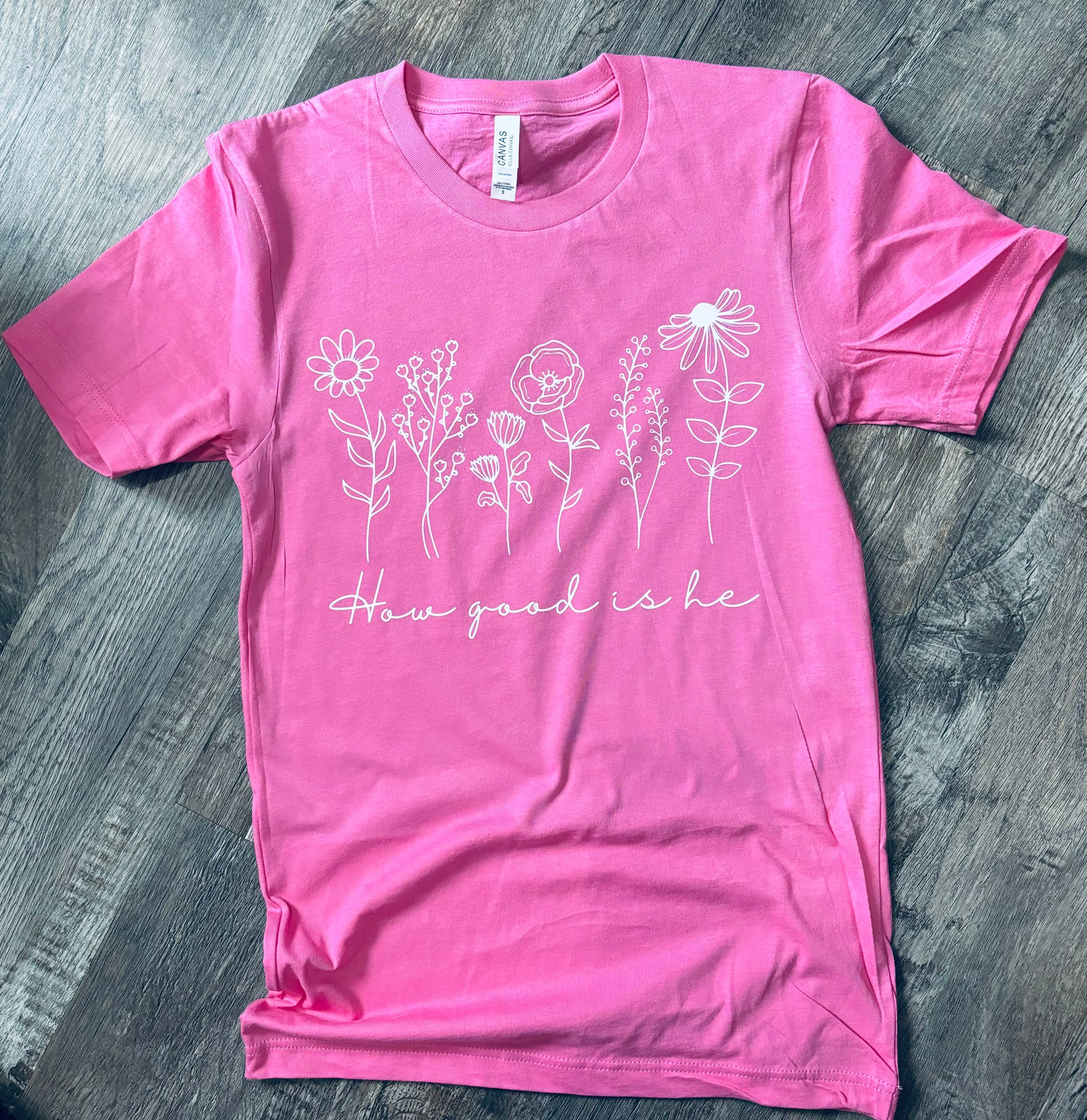 How good is he wildflower pink graphic tee