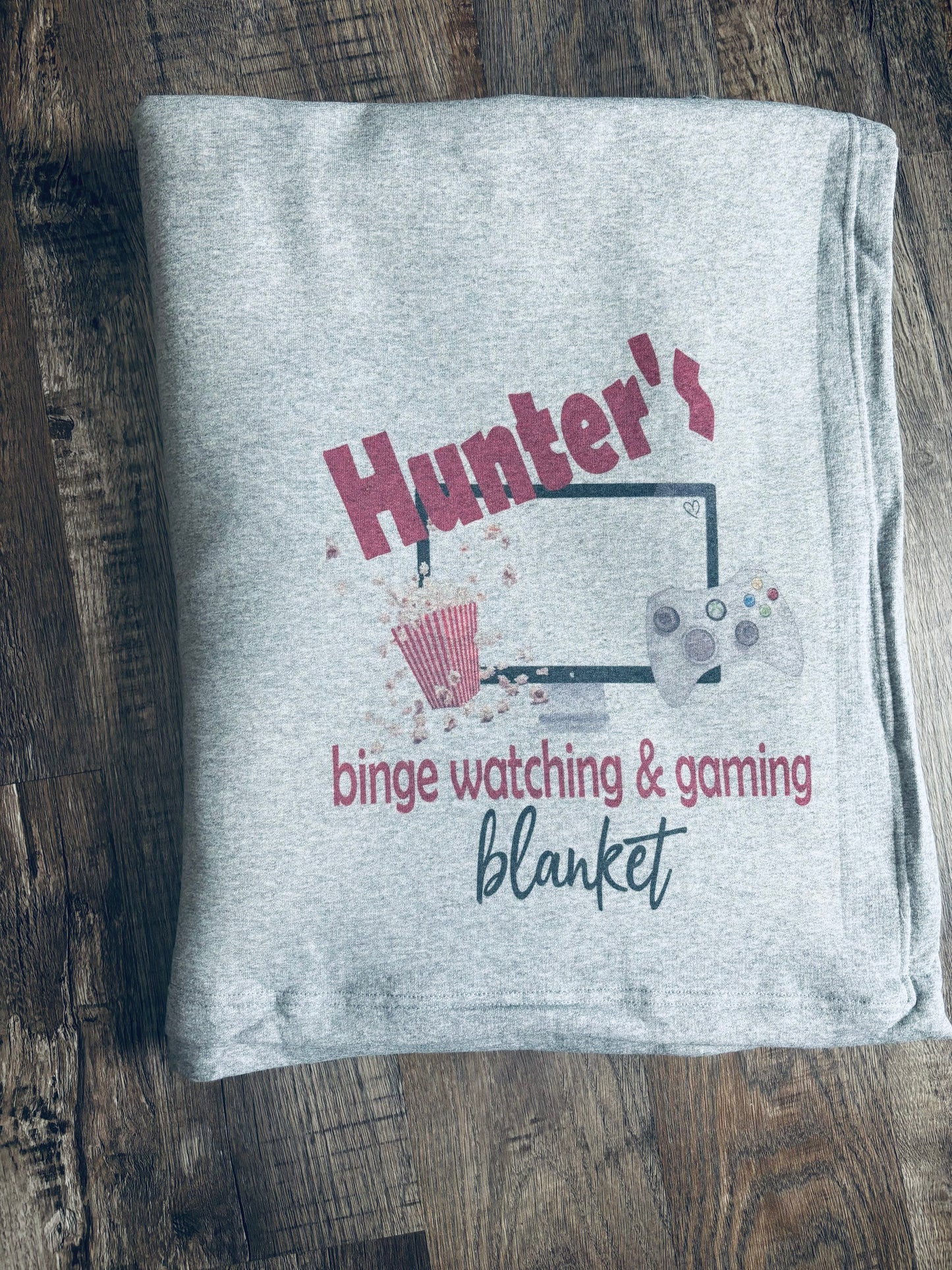 Binge Watching Movie Blanket Personalized Gift