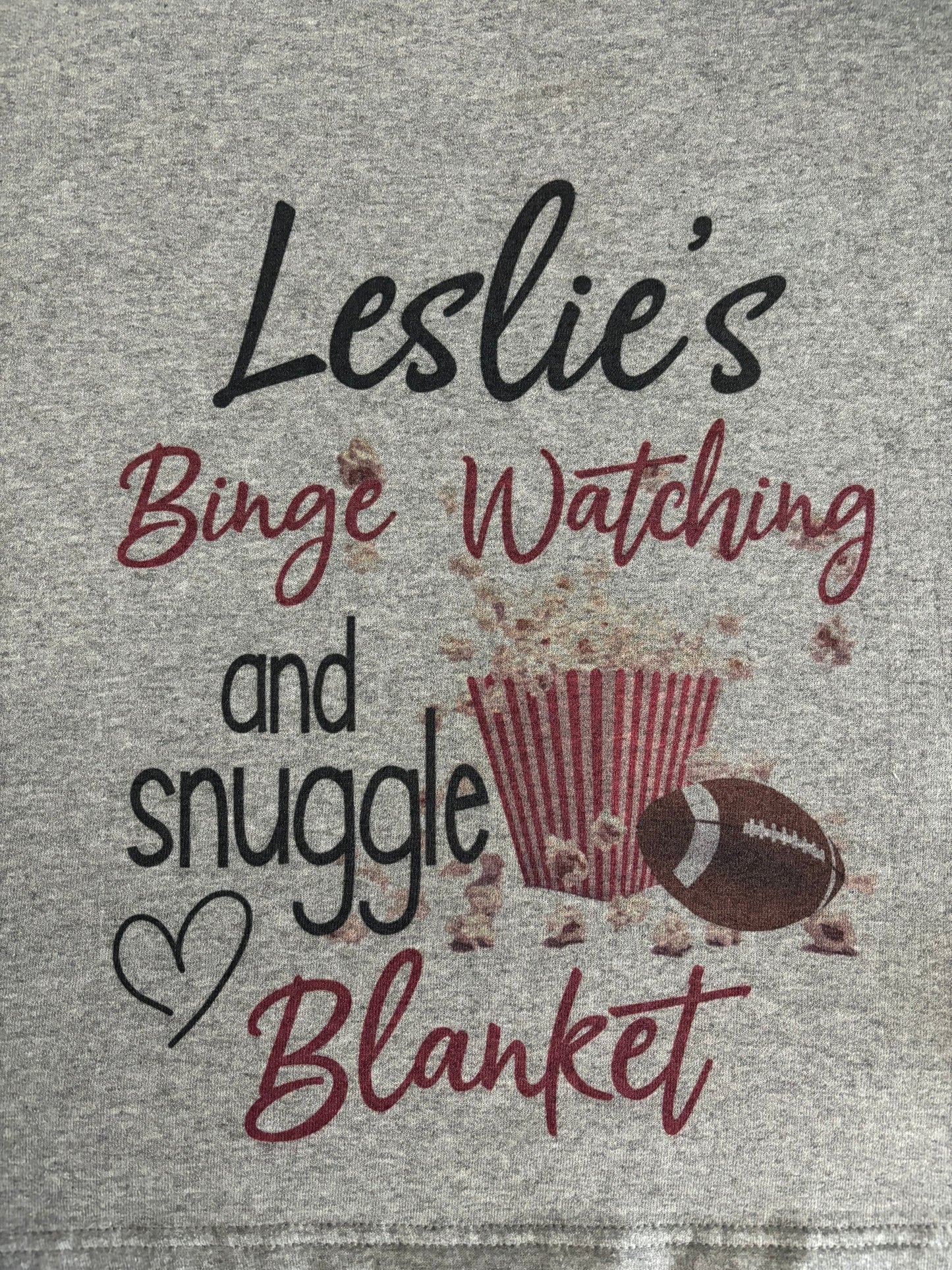 Binge Watching Movie Blanket Personalized Gift