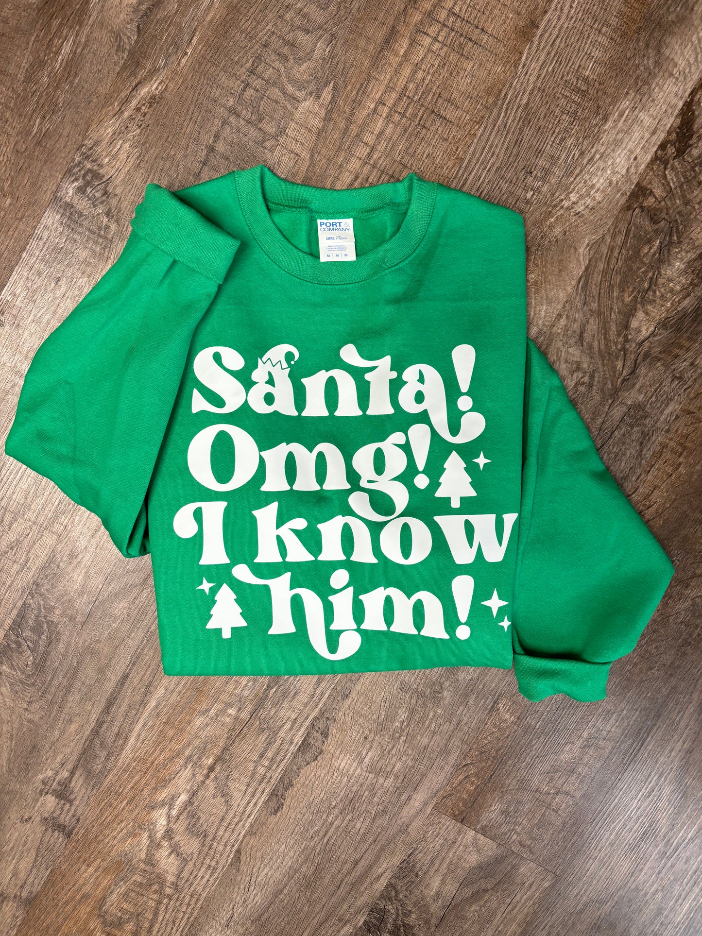 Santa -OMG I know him Christmas Movie Crewneck Sweatshirt