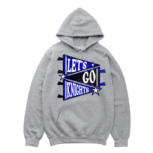 Let's Go Knights (personalized) Your Team Name/Colors Pennant Hoodie